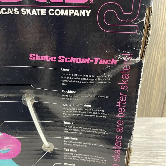 Roller Derby Girls Skates Size 12-2 (Adjustable Sizes) Mermaid Pink Green - Picture 10 of 16